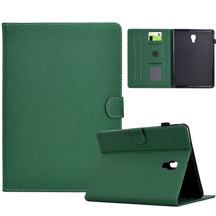 

For Samsung Galaxy Tab A 10.5 Solid Color Fiber Texture Smart Tablet Leather Case(Green)