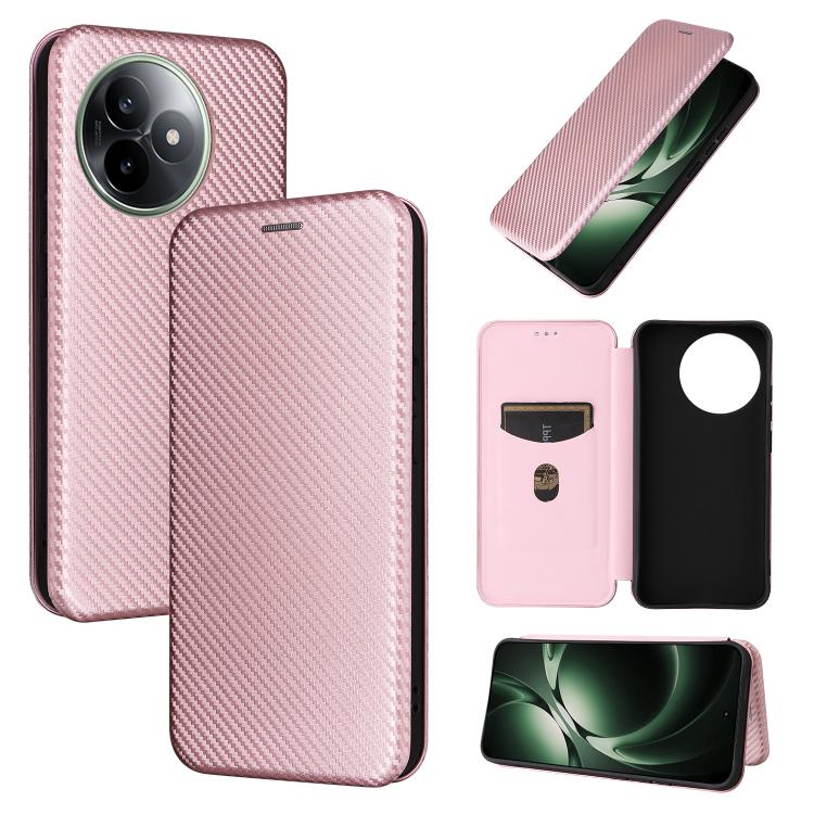 

For Redmi K80 Ultra 5G Carbon Fiber Texture Flip Leather Phone Case(Pink)