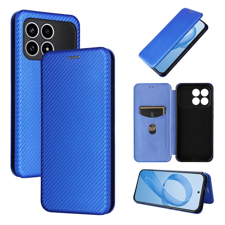 

For Redmi K90 5G / Poco F8 Pro Carbon Fiber Texture Flip Leather Phone Case(Blue)