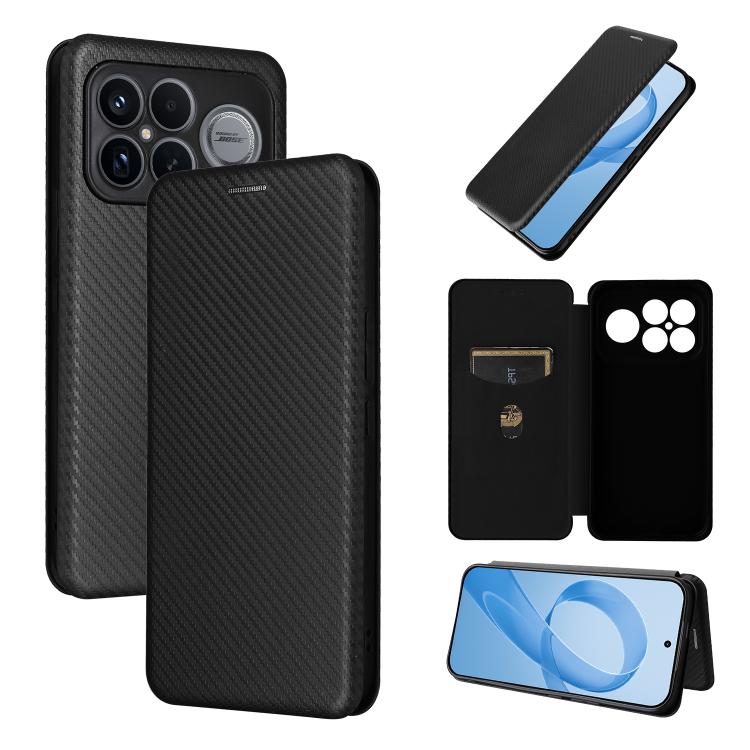 

For Redmi K90 Pro Max 5G / Poco F8 Ultra Carbon Fiber Texture Flip Leather Phone Case(Black)