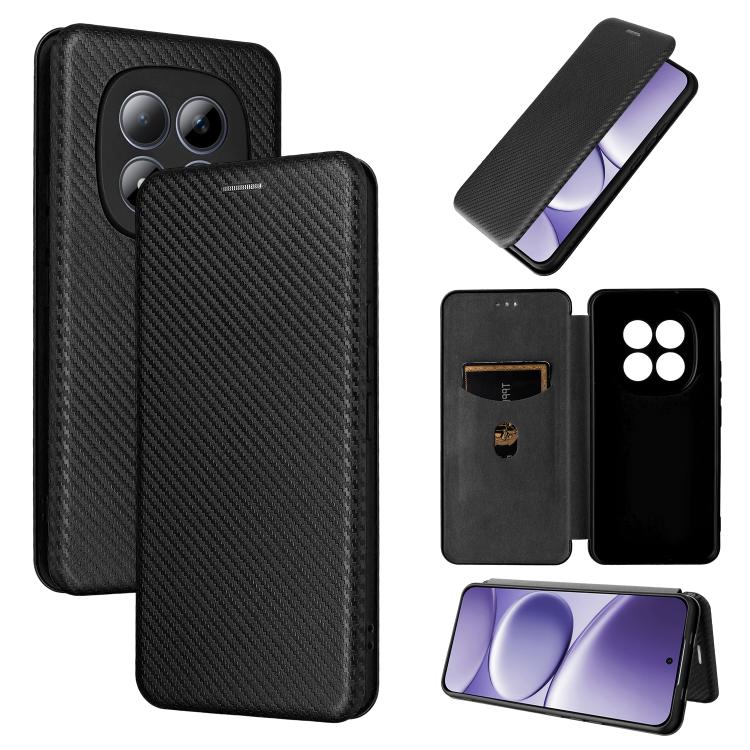

For Redmi Note 15 Pro 4G Global 163.2mm Carbon Fiber Texture Flip Leather Phone Case(Black)