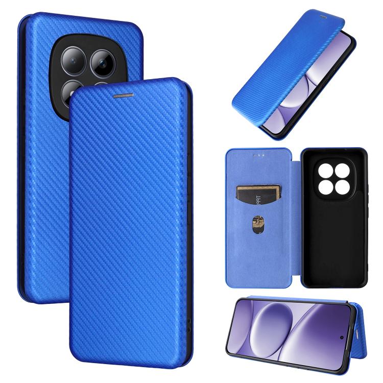 

For Redmi Note 15 Pro 4G Global 163.2mm Carbon Fiber Texture Flip Leather Phone Case(Blue)
