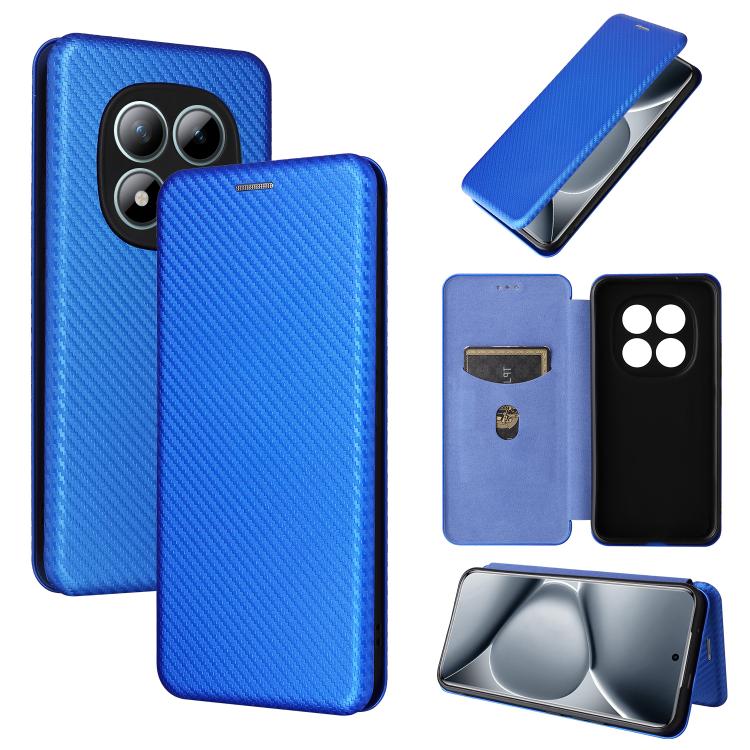 

For Redmi Note 15 Pro+ 5G 163.3mm / Poco M8 Pro 5G Carbon Fiber Texture Flip Leather Phone Case(Blue)