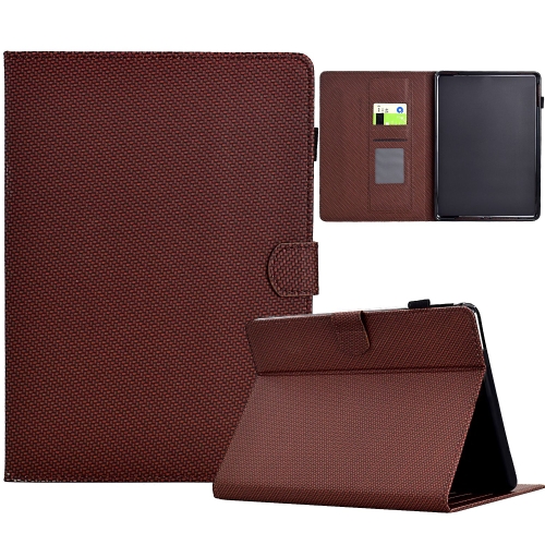 

For Amazon Kindle Paperwhite 12th Gen 2024 Solid Color Fiber Texture Smart Tablet Leather Case(Brown)