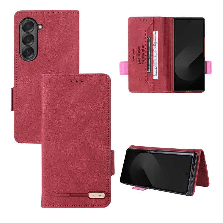 

For Samsung Galaxy Z Fold6 Magnetic Clasp Leather Phone Case(Red)