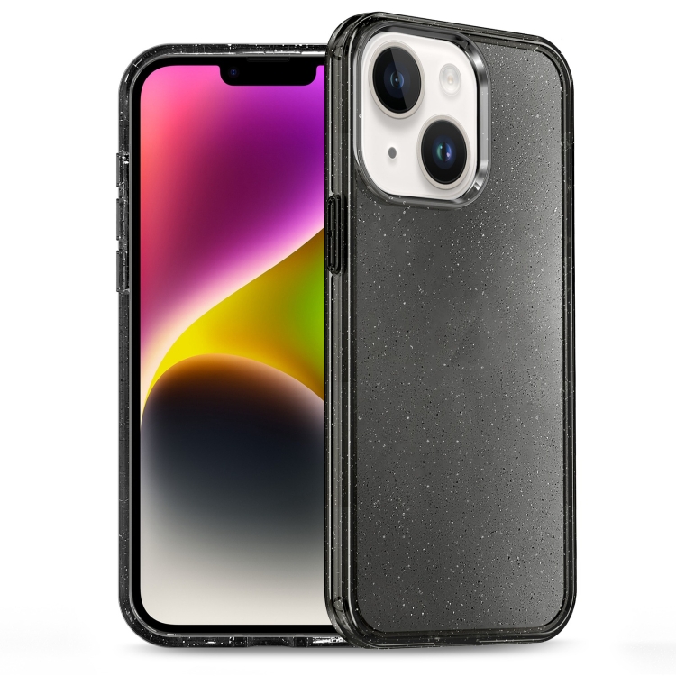 

For iPhone 14 Plus Glitter Powder TPU Hybrid PC Phone Case(Black)
