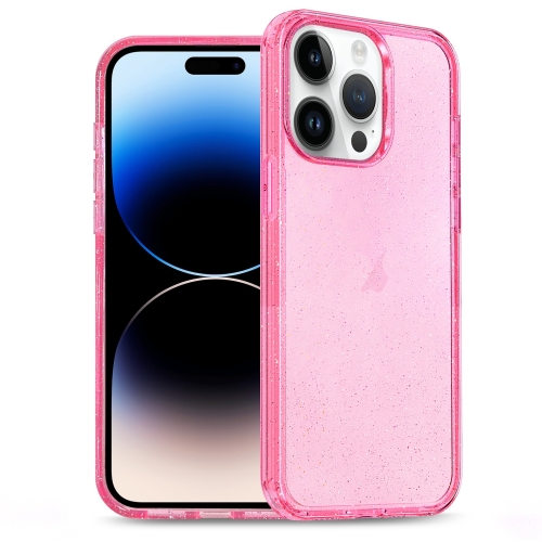 

For iPhone 14 Pro Glitter Powder TPU Hybrid PC Phone Case(Pink)