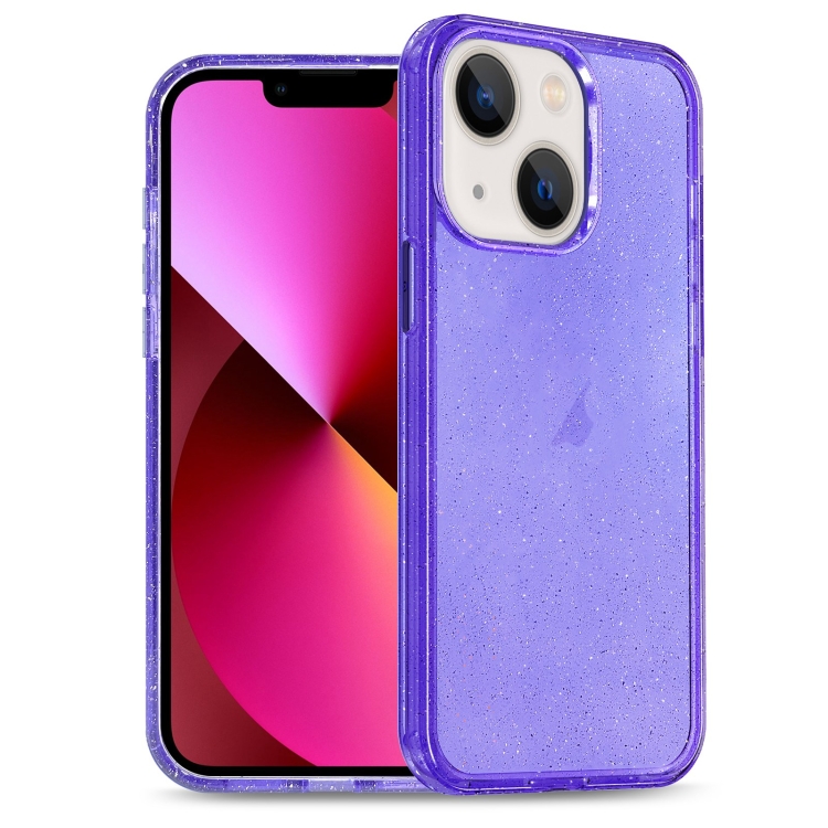 

For iPhone 13 Glitter Powder TPU Hybrid PC Phone Case(Purple)