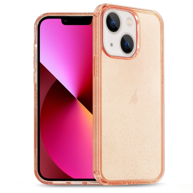 

For iPhone 13 Glitter Powder TPU Hybrid PC Phone Case(Orange)