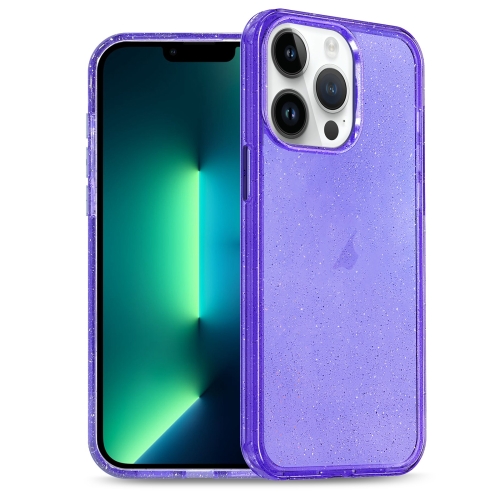 

For iPhone 12 Pro Max Glitter Powder TPU Hybrid PC Phone Case(Purple)