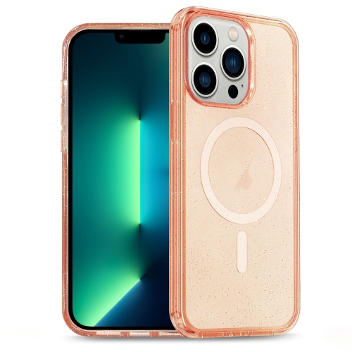 

For iPhone 13 Pro Max Glitter Powder TPU Hybrid PC MagSafe Phone Case(Orange)