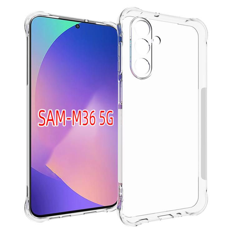 

For Samsung Galaxy M36 5G Shockproof Non-slip Thickening TPU Phone Case(Transparent)