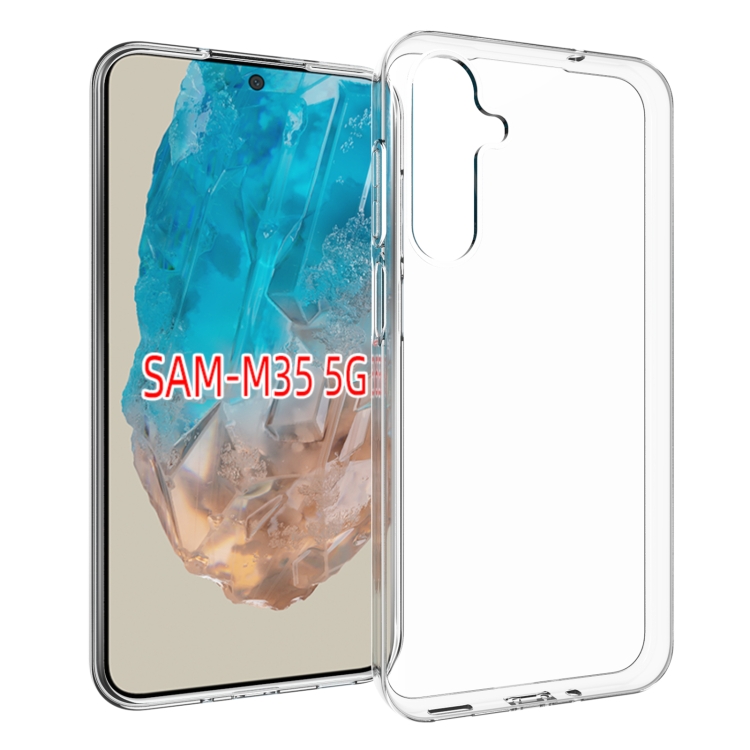 

For Samsung Galaxy M35 5G Waterproof Texture TPU Phone Case(Transparent)