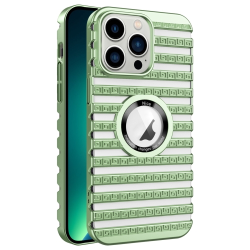 

For iPhone 13 Pro Max Cooling Ladder Electroplated Hollow Phone Case(Green)