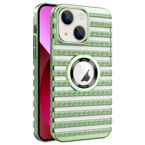 

For iPhone 13 Cooling Ladder Electroplated Hollow Phone Case(Green)