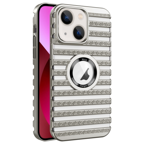 

For iPhone 13 Cooling Ladder Electroplated Hollow Phone Case(Silver)