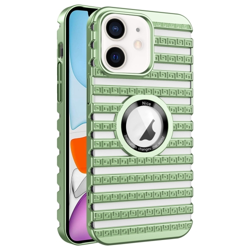 

For iPhone 11 Cooling Ladder Electroplated Hollow Phone Case(Green)