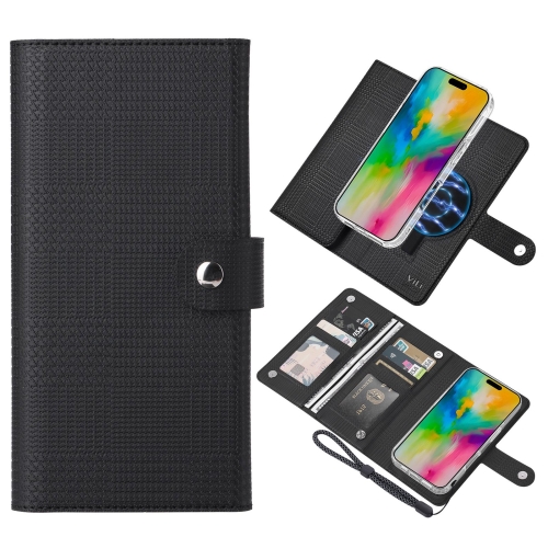 

For iPhone 16 ViLi GHA-C Series RFID MagSafe Magnetic Flip Leather Phone Case(Black)