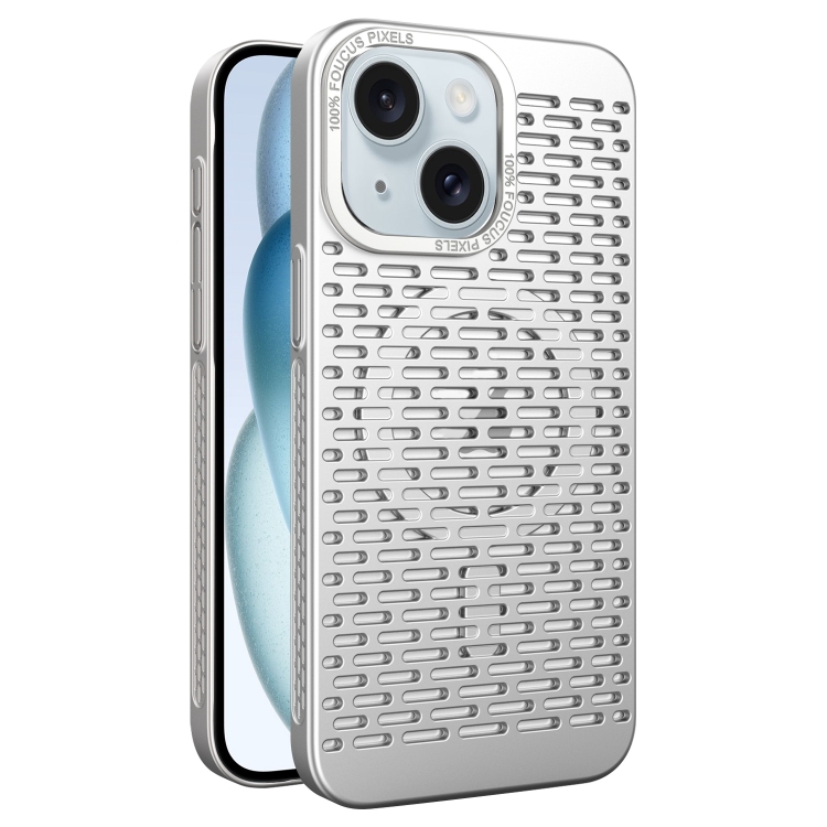 

For iPhone 15 Hollow Cooling MagSafe Phone Case(Silver)