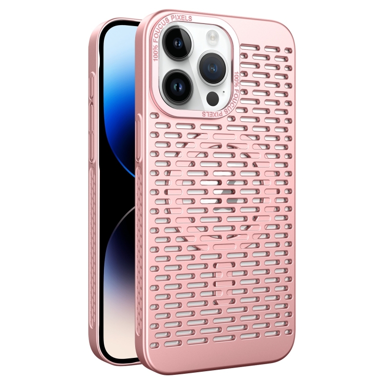 

For iPhone 14 Pro Max Hollow Cooling MagSafe Phone Case(Rose Gold)
