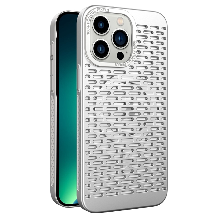 

For iPhone 13 Pro Max Hollow Cooling MagSafe Phone Case(Silver)