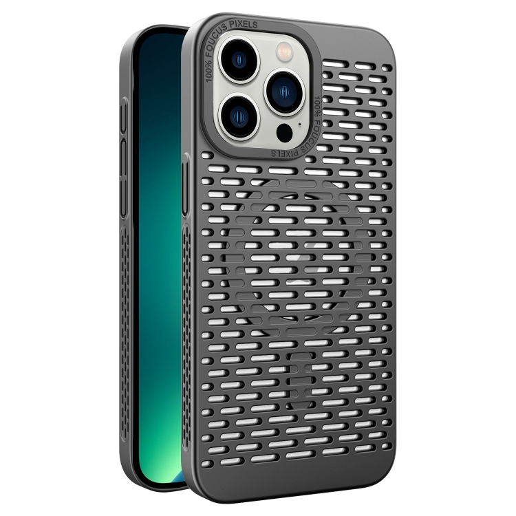 

For iPhone 13 Pro Max Hollow Cooling MagSafe Phone Case(Black)