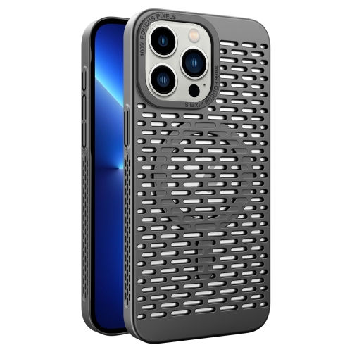 

For iPhone 13 Pro Hollow Cooling MagSafe Phone Case(Black)