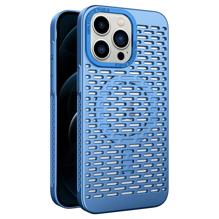 

For iPhone 12 Pro Max Hollow Cooling MagSafe Phone Case(Sky Blue)
