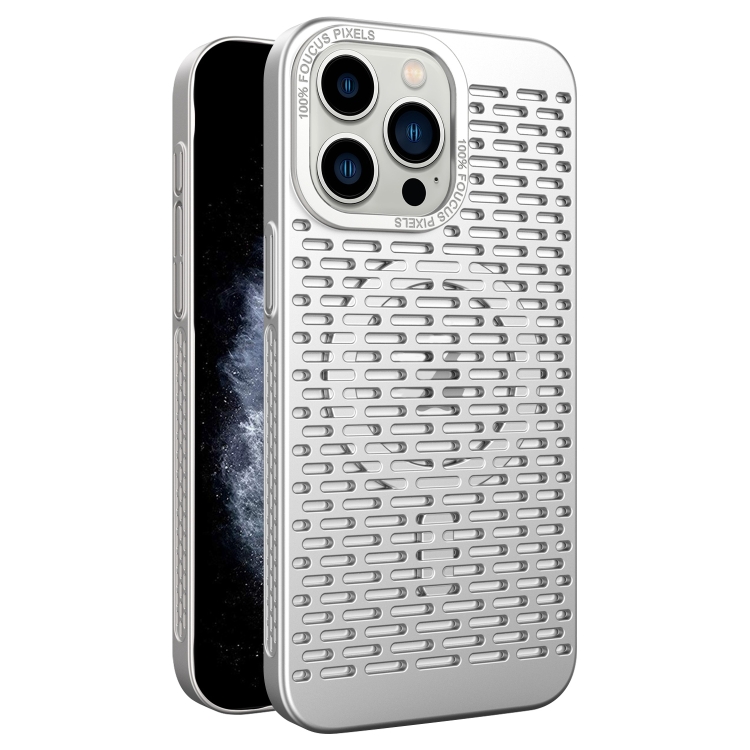 

For iPhone 11 Pro Max Hollow Cooling MagSafe Phone Case(Silver)