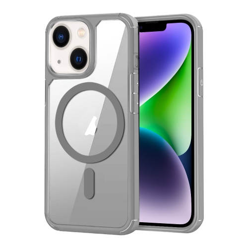 

For iPhone 14 Plus MagSafe Acrylic Hybrid TPU Phone Case(Grey)