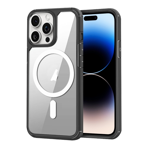 

For iPhone 14 Pro Max MagSafe Acrylic Hybrid TPU Phone Case(Black + White)