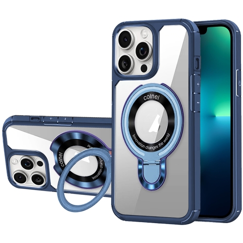 

For iPhone 13 Pro Max MagSafe Acrylic Hybrid TPU Phone Case with Holder(Royal Blue)