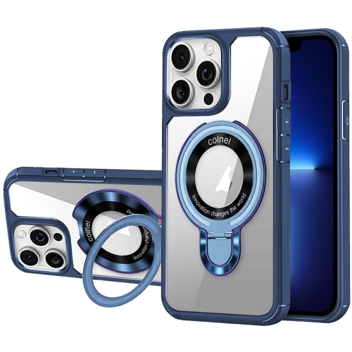 

For iPhone 13 Pro MagSafe Acrylic Hybrid TPU Phone Case with Holder(Royal Blue)