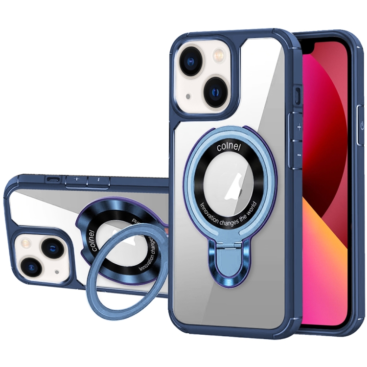 

For iPhone 13 MagSafe Acrylic Hybrid TPU Phone Case with Holder(Royal Blue)