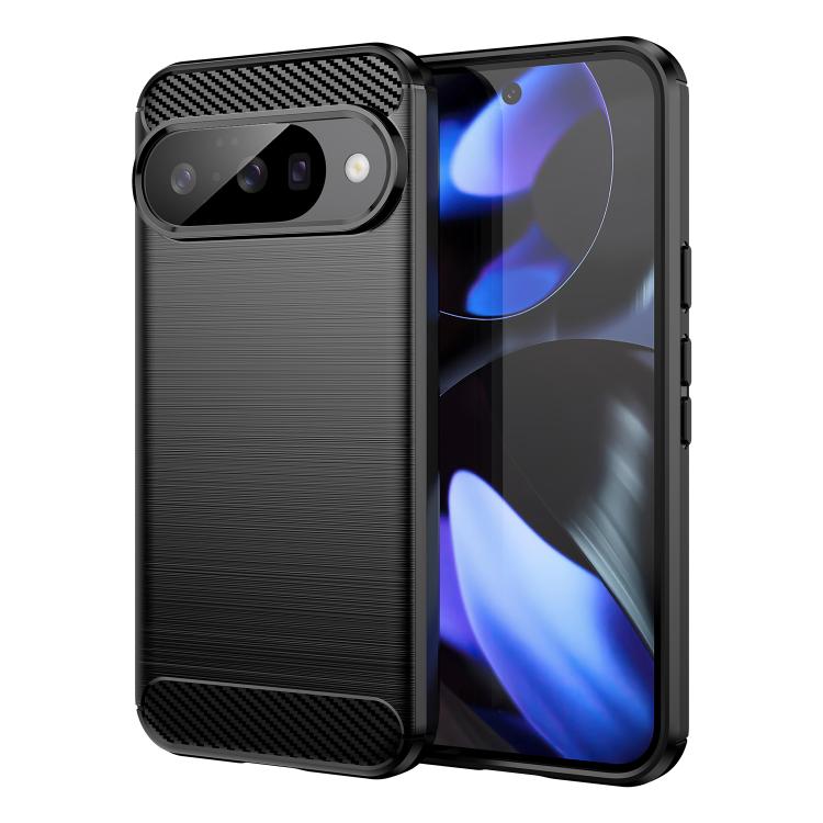 

For Google Pixel 10 Pro Carbon Fiber Brushed Texture TPU Phone Case(Black)