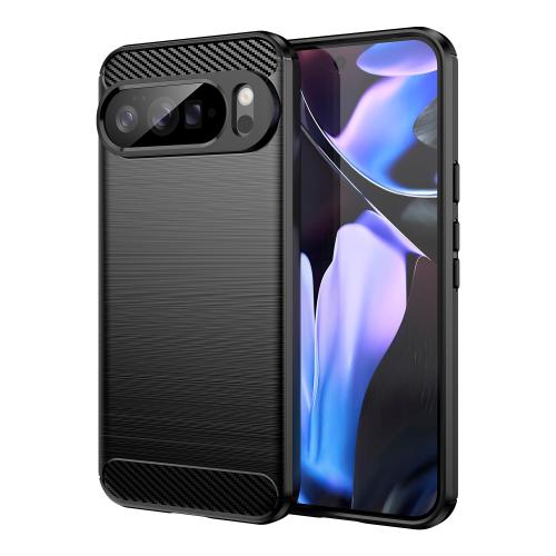 

For Google Pixel 10 Pro XL Carbon Fiber Brushed Texture TPU Phone Case(Black)