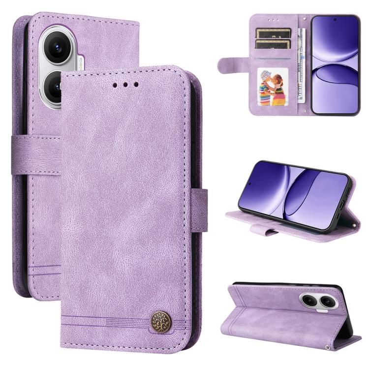 

For Redmi Turbo 4 Pro / Xiaomi Poco F7 Skin Feel Life Tree Metal Button Leather Phone Case(Purple)