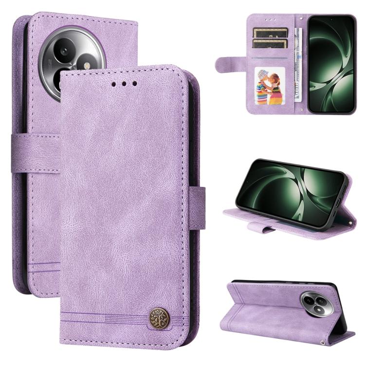 

For Redmi K80 Ultra Skin Feel Life Tree Metal Button Leather Phone Case(Purple)