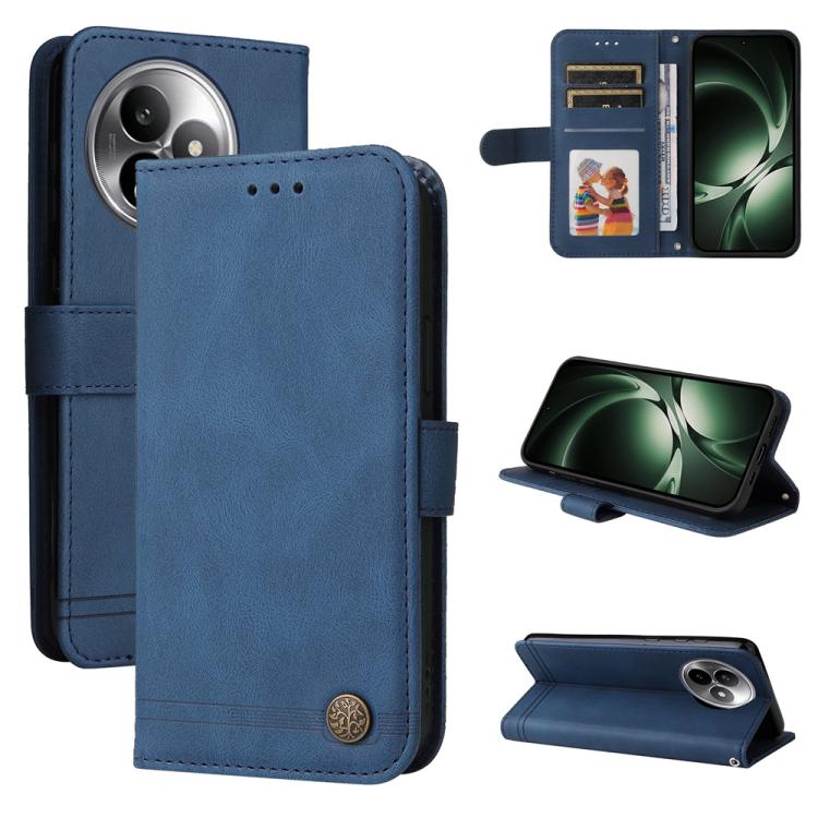 

For Redmi K80 Ultra Skin Feel Life Tree Metal Button Leather Phone Case(Blue)