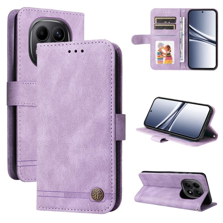 

For Redmi Note 15 5G Global 164mm Skin Feel Life Tree Metal Button Leather Phone Case(Purple)