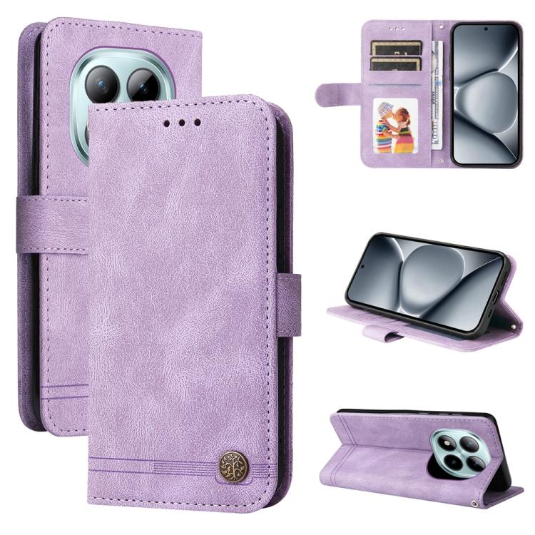 

For Redmi Note 15 Pro+ 5G Global 163.3mm Skin Feel Life Tree Metal Button Leather Phone Case(Purple)