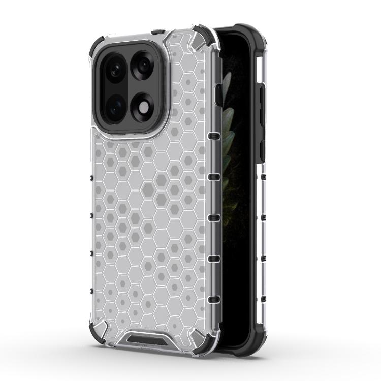 

For OnePlus 15 5G Shockproof Honeycomb PC + TPU Protective Phone Case(White)