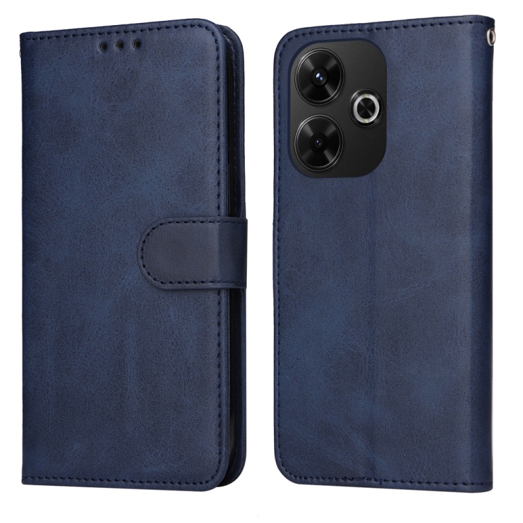 

For Redmi 13 4G / Note 13R Classic Calf Texture Flip Leather Phone Case(Blue)