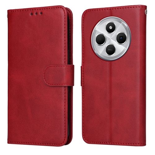 

For Redmi 14C 4G Classic Calf Texture Flip Leather Phone Case(Red)