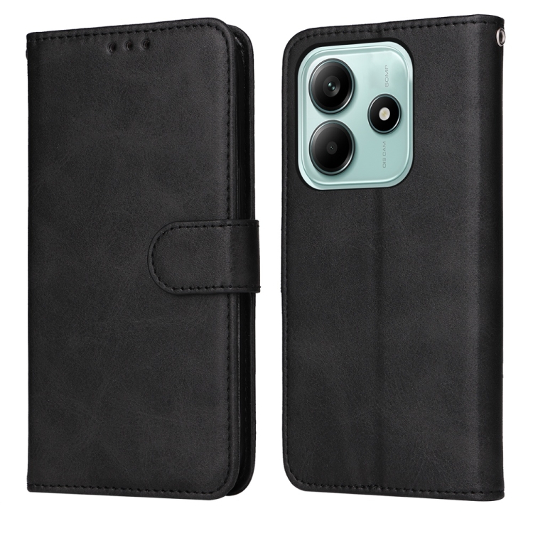 

For Redmi Note 14 5G Classic Calf Texture Flip Leather Phone Case(Black)