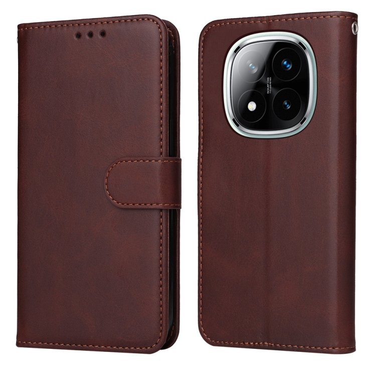 

For Redmi Note 14 Pro 5G / Note 14 Pro+ 5G Classic Calf Texture Flip Leather Phone Case(Brown)