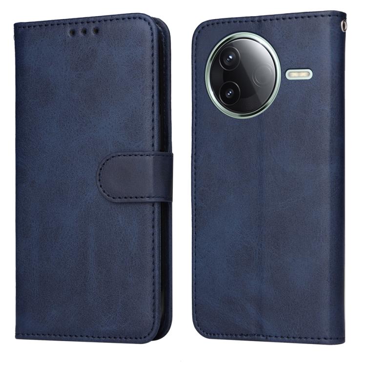 

For Redmi K80 Classic Calf Texture Flip Leather Phone Case(Blue)
