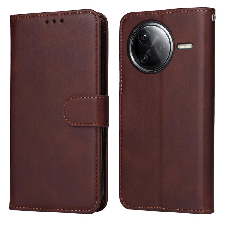 

For Redmi K80 Pro Classic Calf Texture Flip Leather Phone Case(Brown)