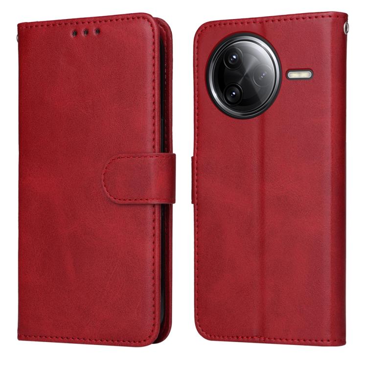 

For Redmi K80 Pro Classic Calf Texture Flip Leather Phone Case(Red)