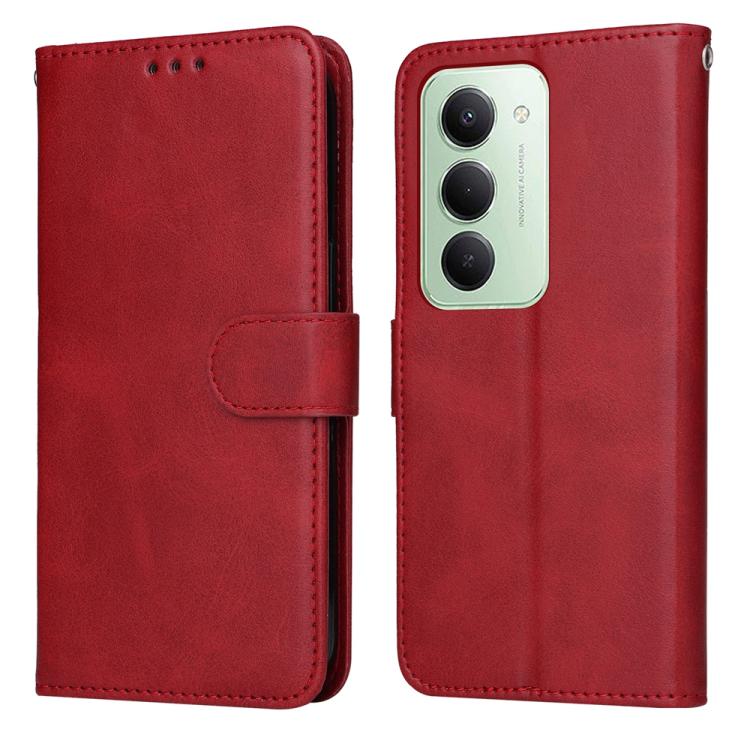 

For Redmi 15 5G Global / 15 4G SEA 169.5mm Classic Calf Texture Flip Leather Phone Case(Red)